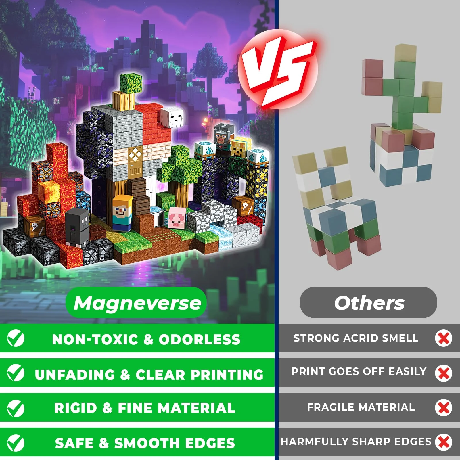 Magnetic Building Blocks – Minecraft-Inspired Magnet Cubes for Kids - Image 4