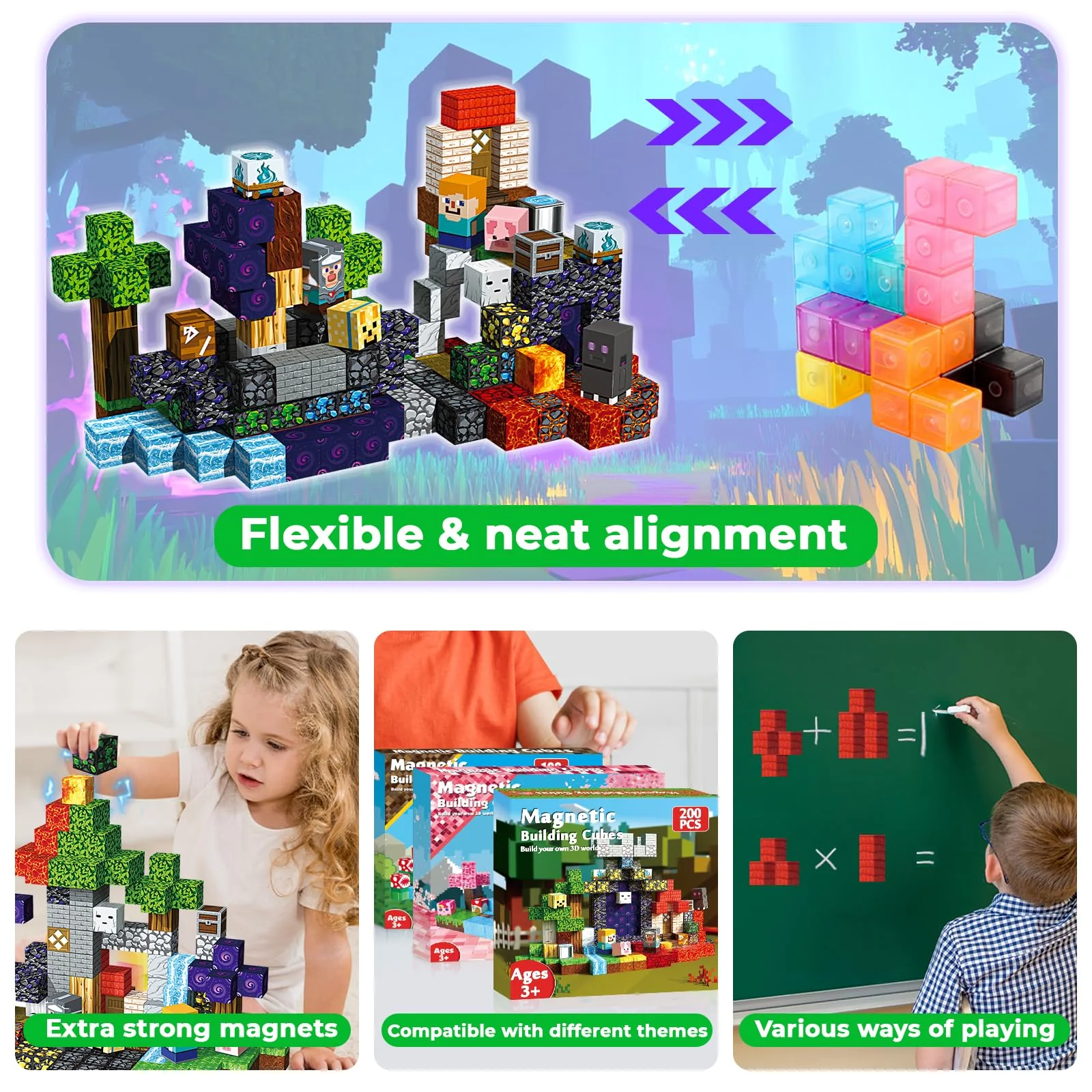 Magnetic Building Blocks – Minecraft-Inspired Magnet Cubes for Kids - Image 6