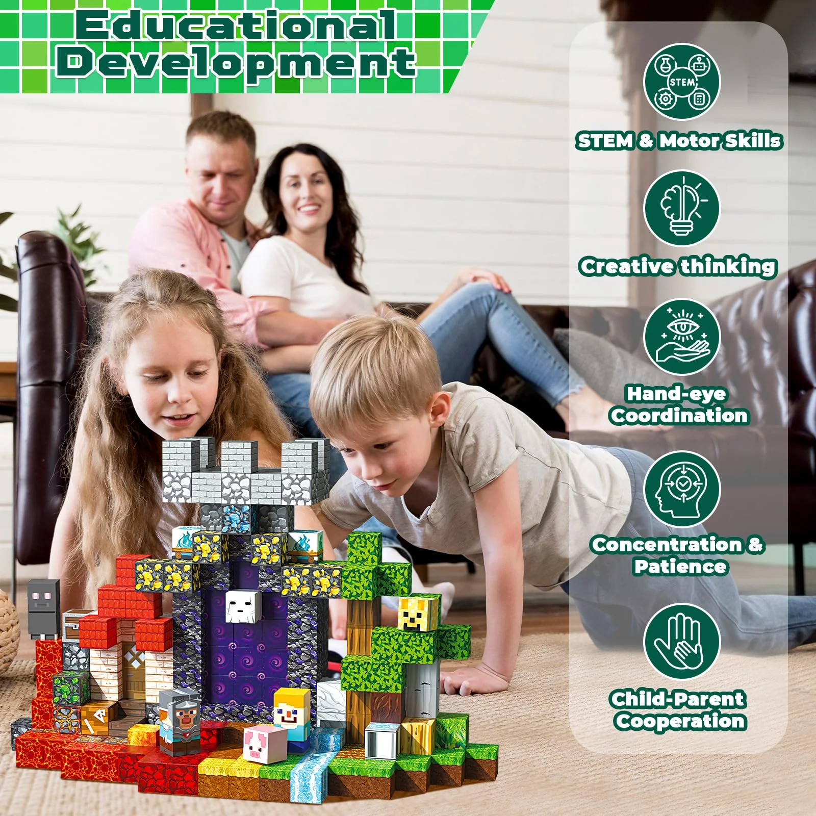 Magnetic Building Blocks – Minecraft-Inspired Magnet Cubes for Kids - Image 7