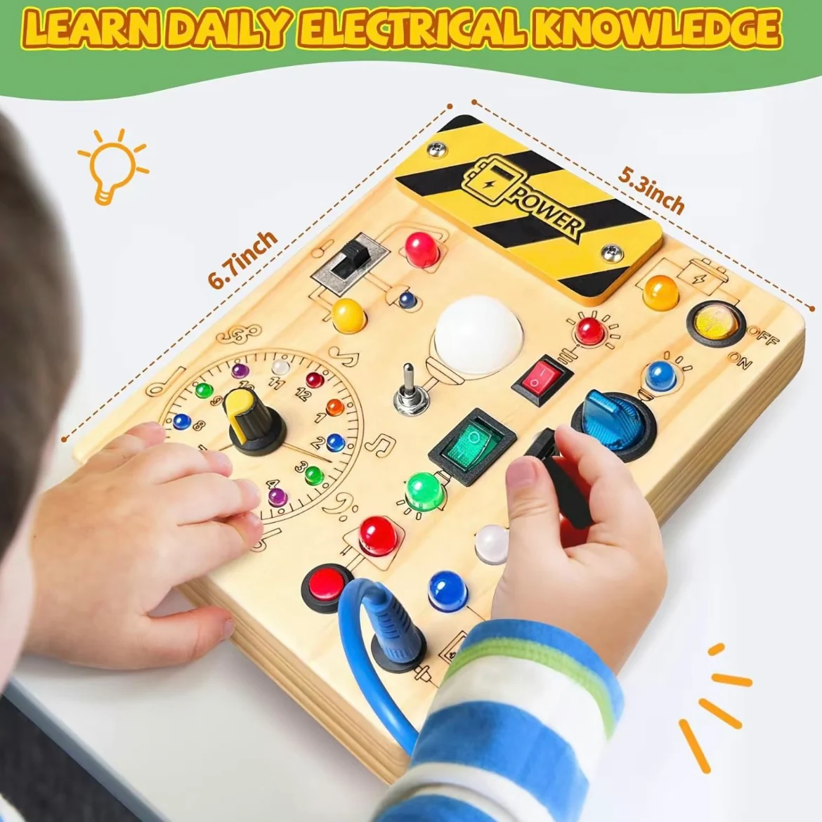 23 LED Lights Busy Board – Montessori Switch & Button Learning Toy for Curious Toddlers - Image 3