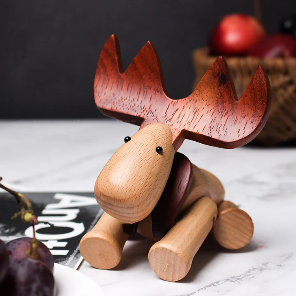 Artistic Adjustable Wooden Elk - Perfect Christmas Decor and Versatile Home Accent - Image 3