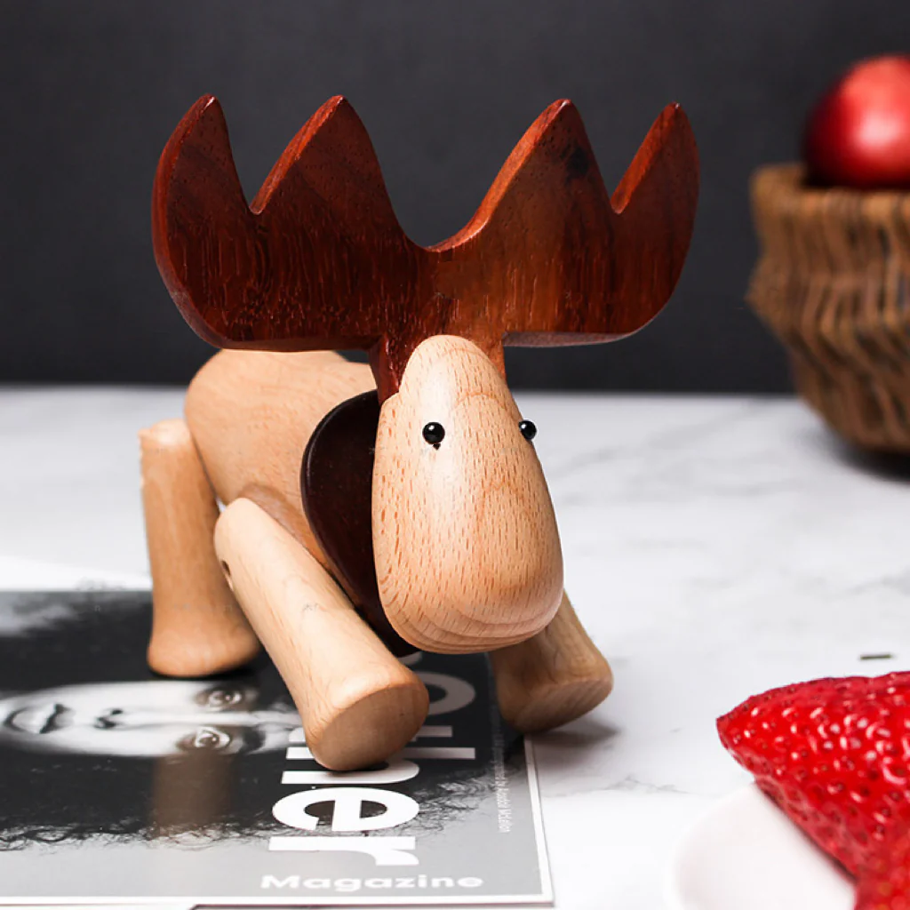 Artistic Adjustable Wooden Elk - Perfect Christmas Decor and Versatile Home Accent - Image 4