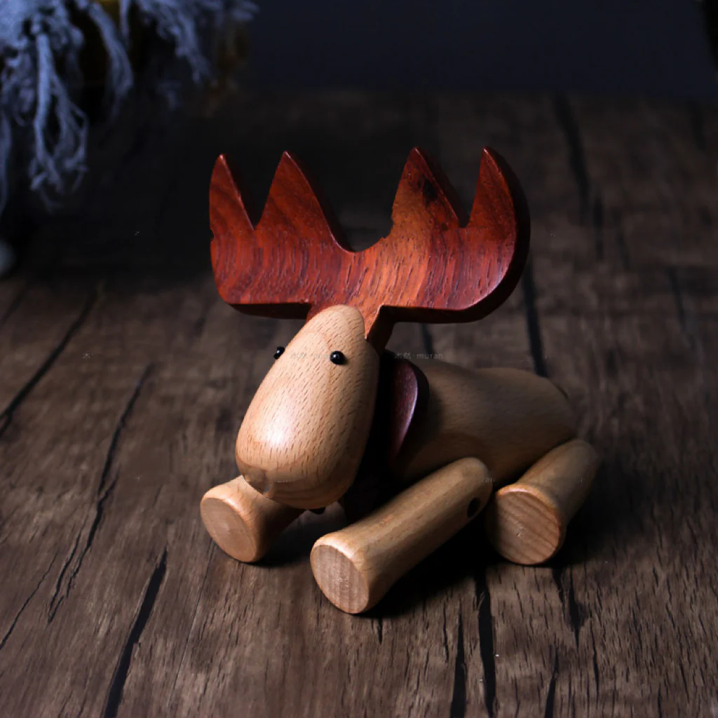 Artistic Adjustable Wooden Elk - Perfect Christmas Decor and Versatile Home Accent - Image 5