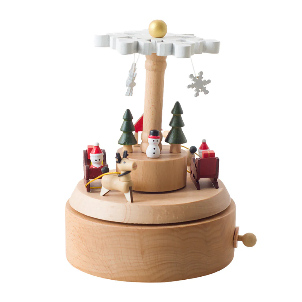Beginner--Wooden Music Box Christmas Snowflake Decoration Elk - Image 3