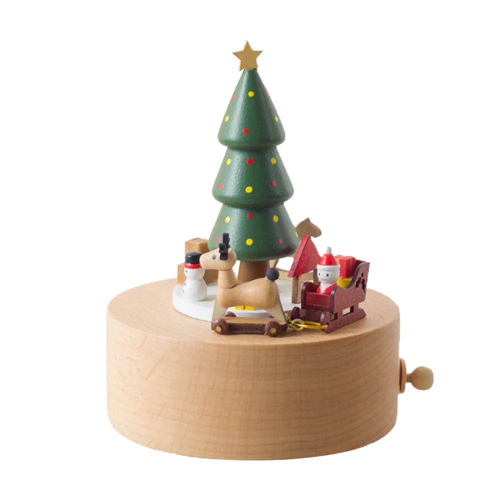 Beginner--Wooden Music Box Christmas Snowflake Decoration Elk - Image 5
