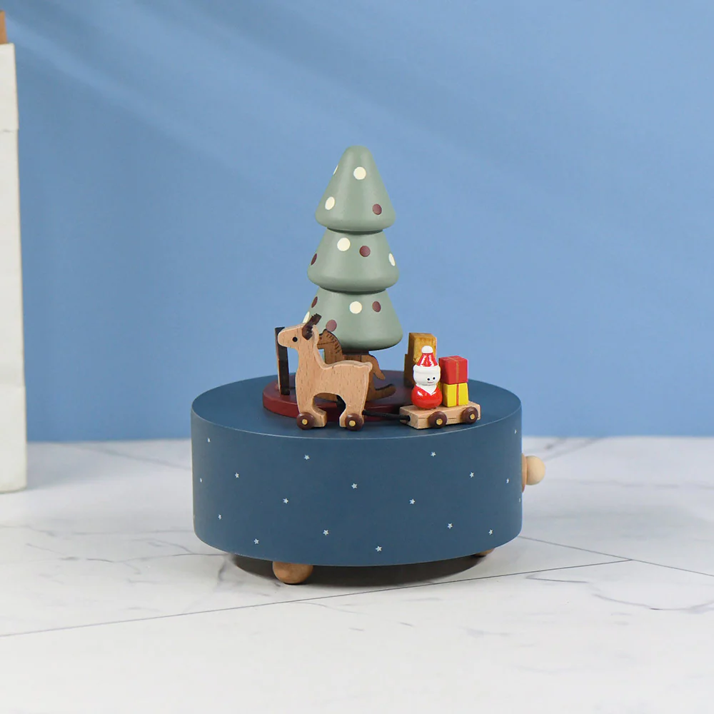 Beginner--Wooden Music Box Christmas Snowflake Decoration Elk - Image 6
