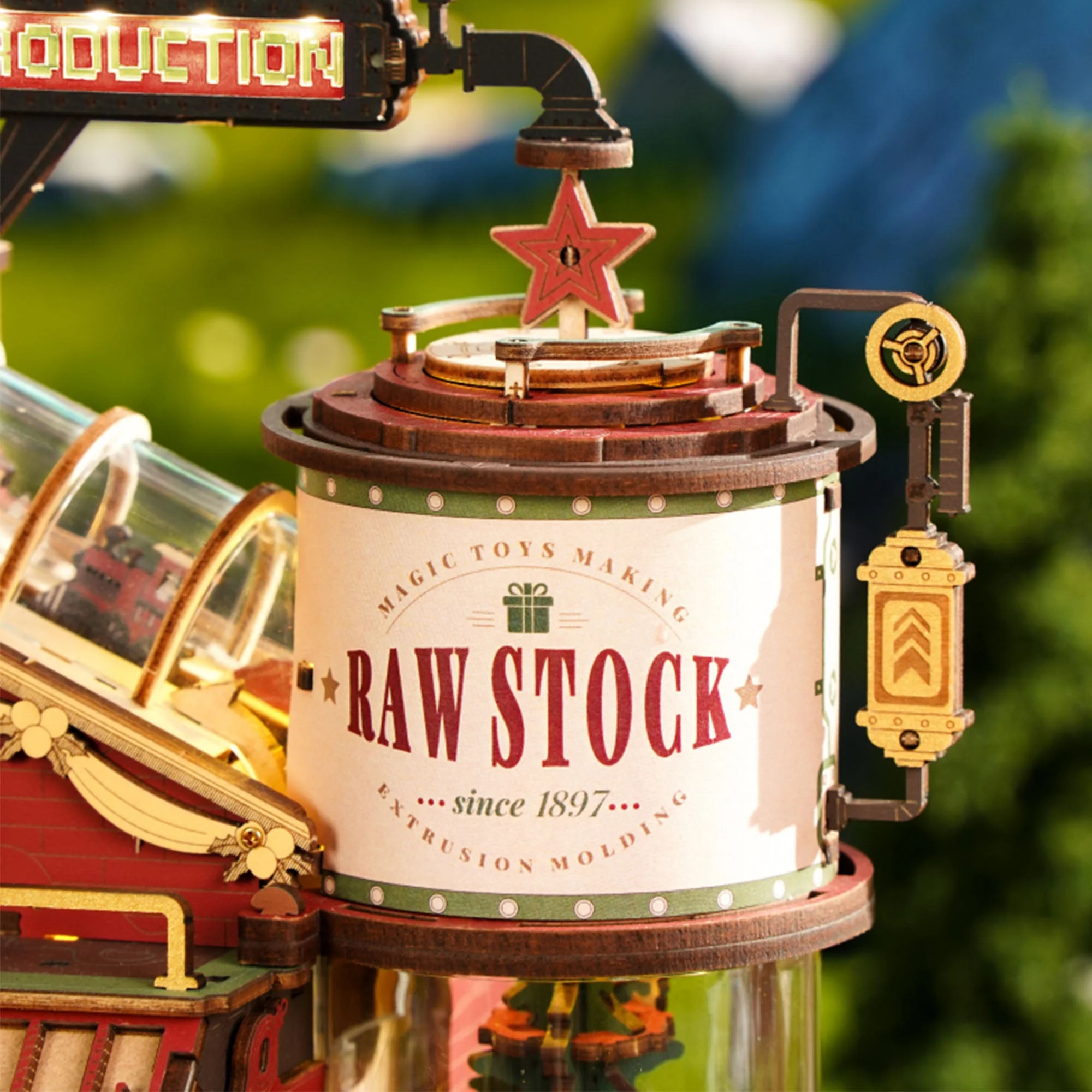 Christmas Dream Gift Factory 3D Wooden Puzzle Music Box - Image 4