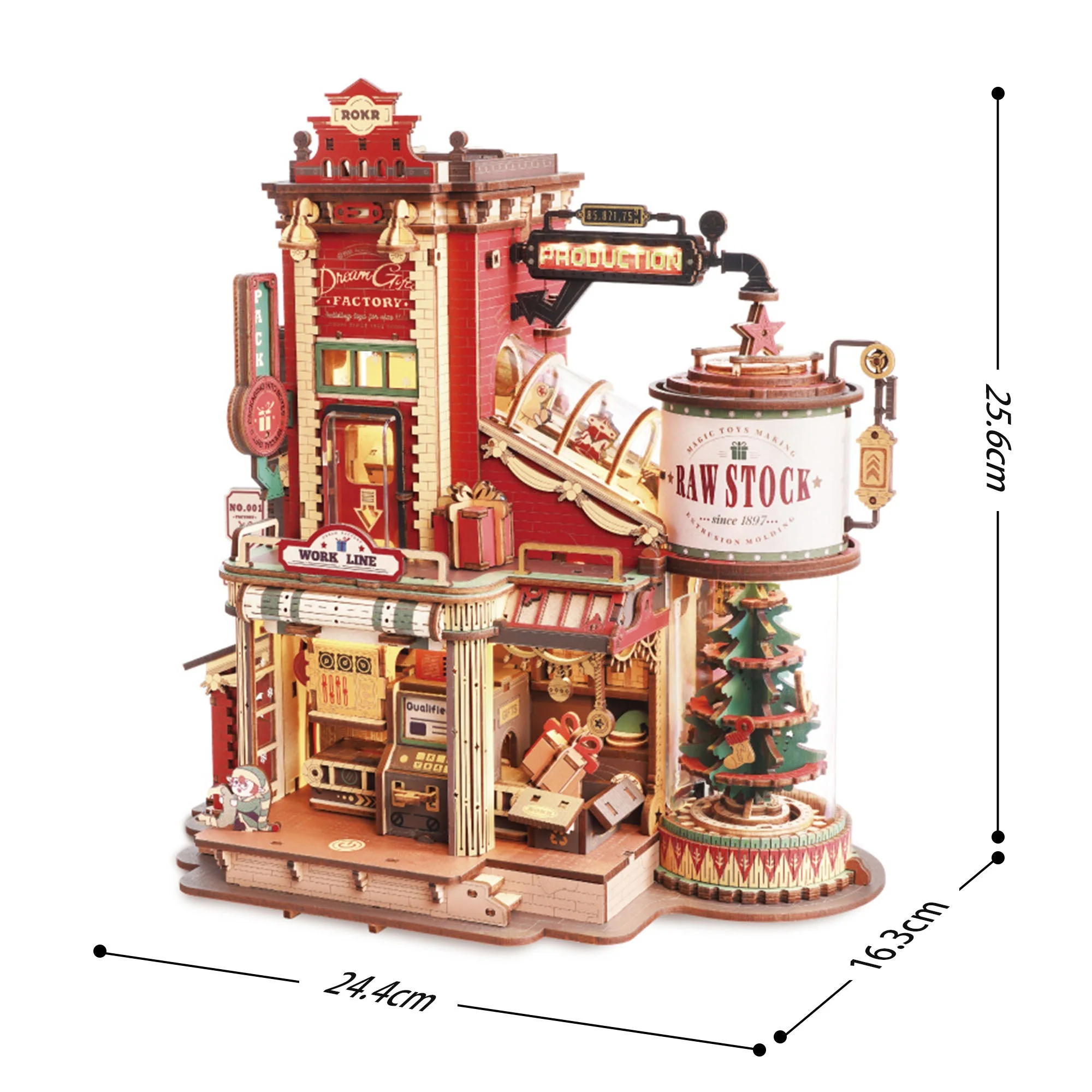 Christmas Dream Gift Factory 3D Wooden Puzzle Music Box - Image 8