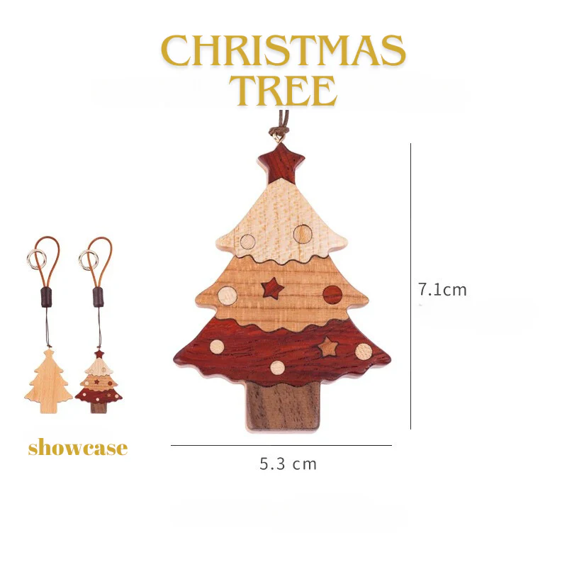 Christmas Wooden Keychain - Gingerbread Man Christmas Tree - Image 5