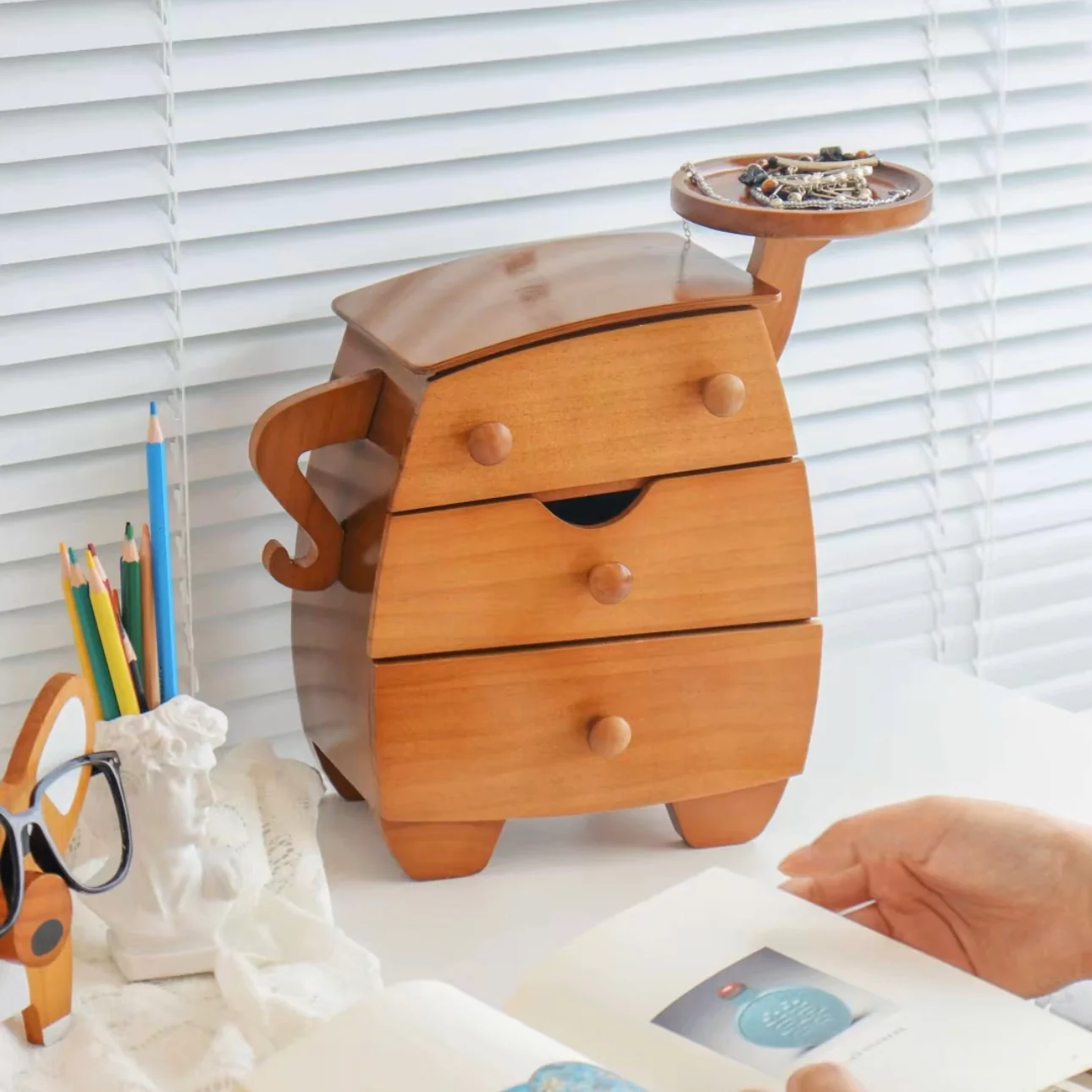 Chubby Cute Wooden Storage Cabinet – Compact Organizer with a Playful Design - Image 3