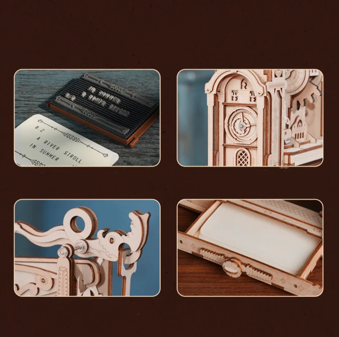 Classic Printing Press Mechanical 3D Wooden Puzzle - Image 5