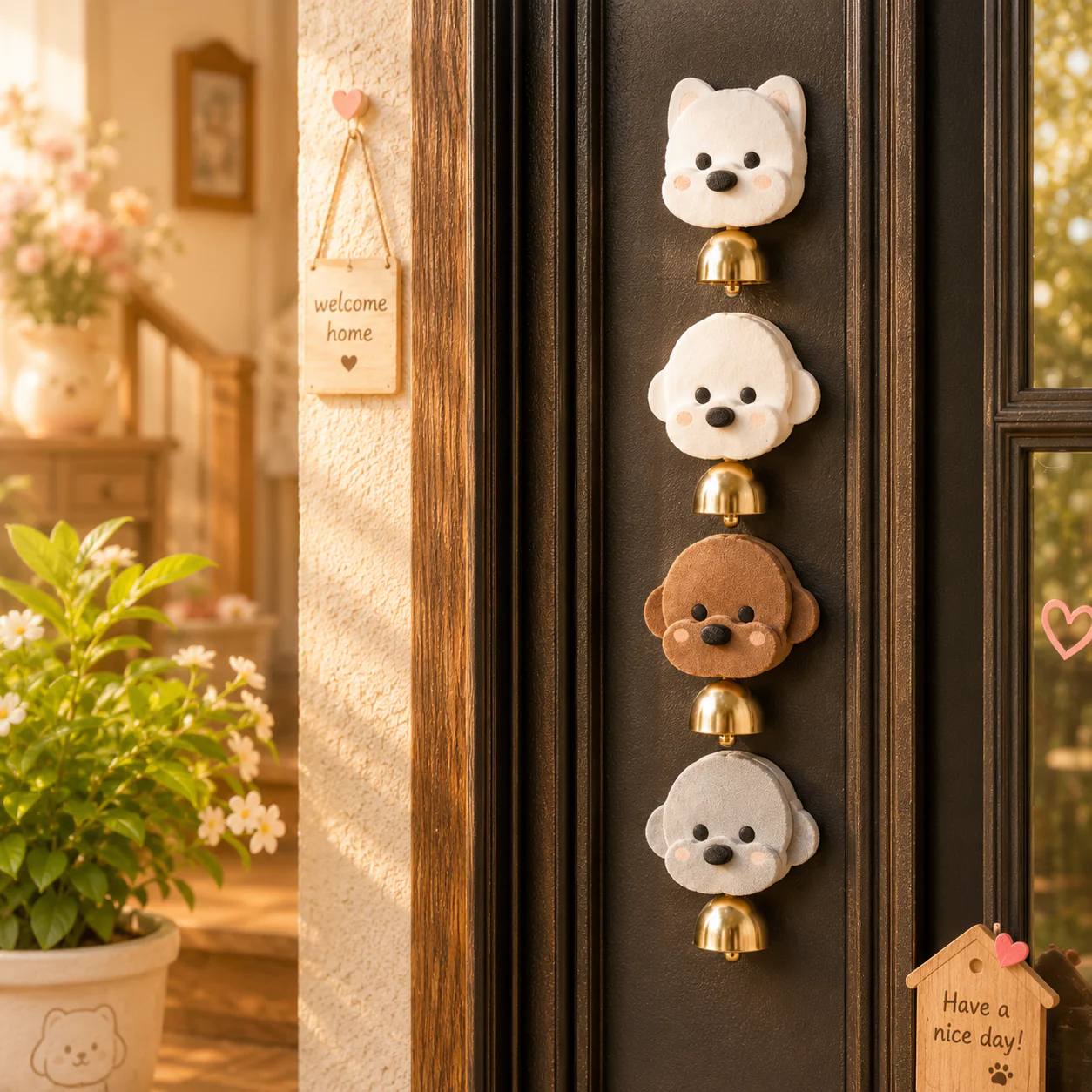 Cute Puppy Door Bell Wall Decor for Entryway | CRAFTSMM