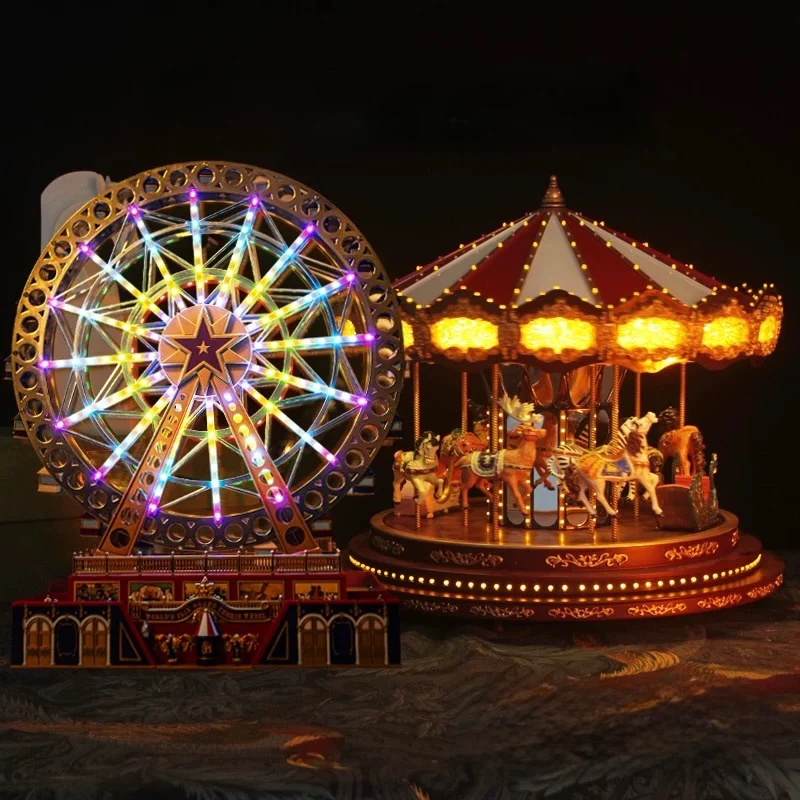 Deluxe Christmas Carousel with Lights & Music – 17" Animated Holiday Centerpiece - Image 3