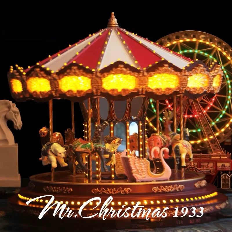 Deluxe Christmas Carousel with Lights & Music – 17" Animated Holiday Centerpiece - Image 4
