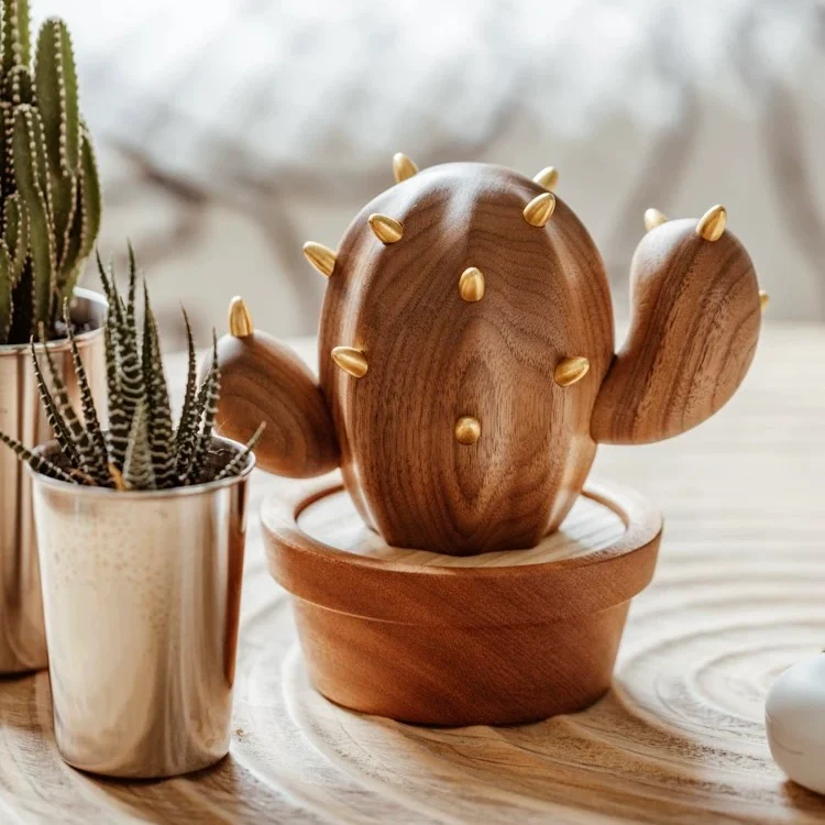 Desert Bloom-Cactus Jewelry Hanger with Hidden Storage - Image 4