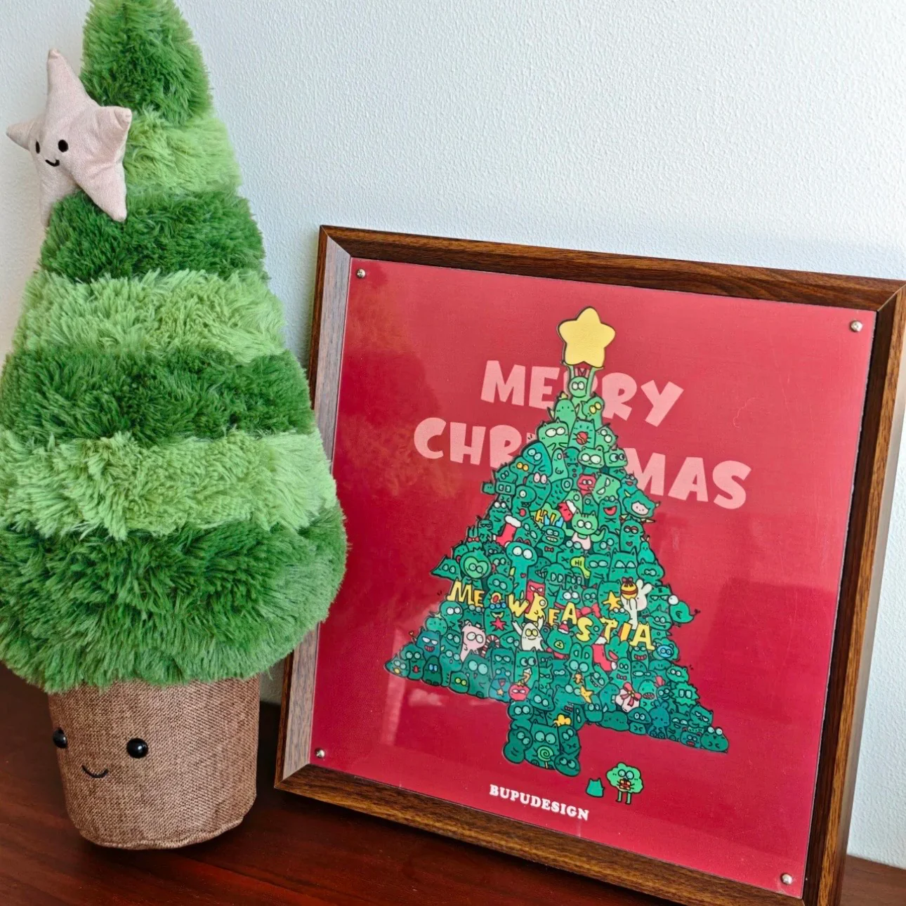 Framed Wooden Christmas Tree Puzzle Wall Art - Image 2