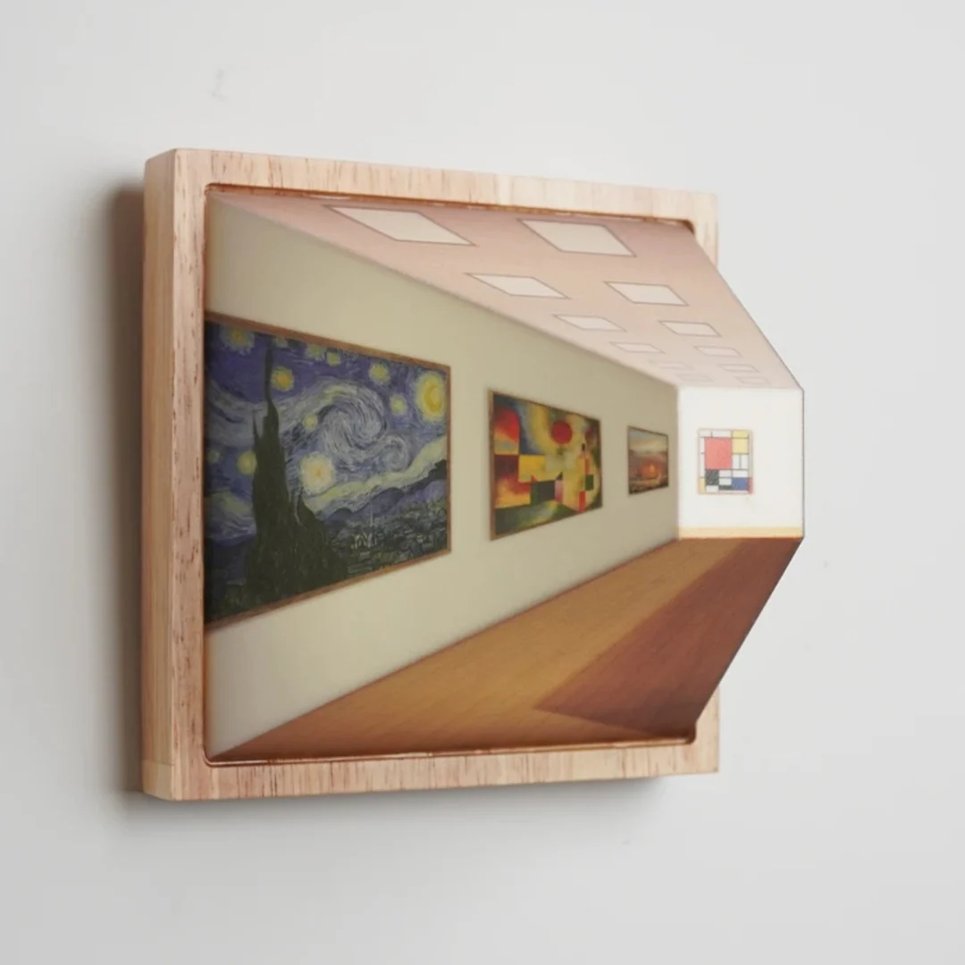 Original Glasses-free 3D Adjustable Multifunctional Wood Night Light - Image 3