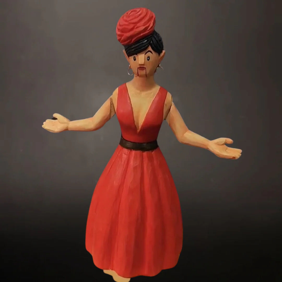 Hand-carved Wood Opera Queen Automata: Turn the Crank, Unleash the Grand Show - Image 5