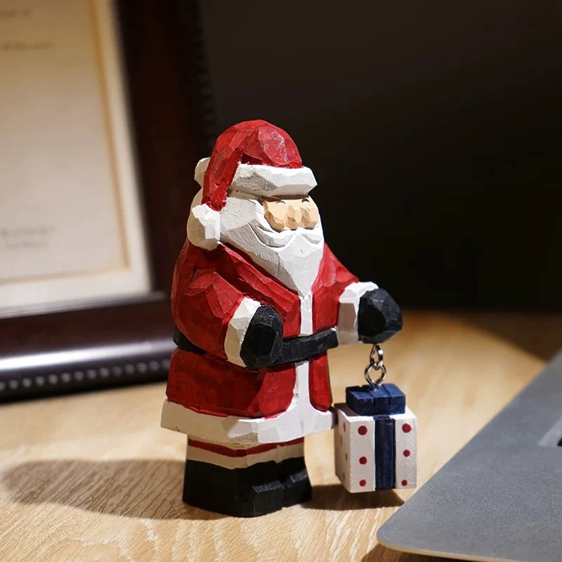 Hand-carved Solid Wood Christmas Decorations - Image 3