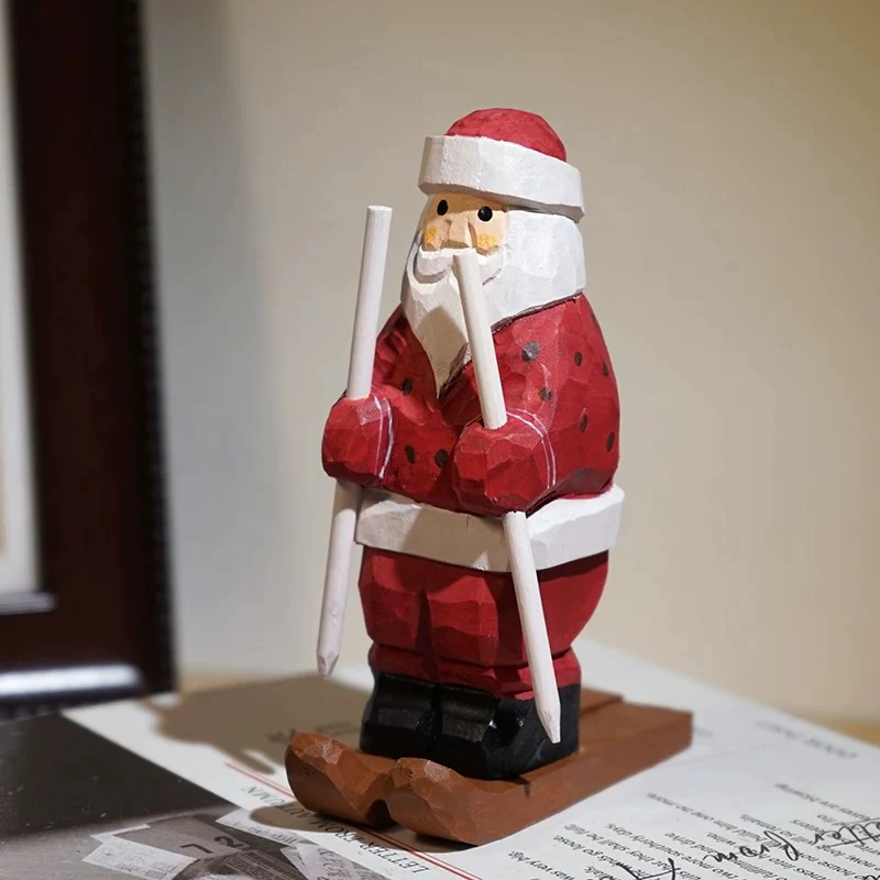 Hand-carved Solid Wood Christmas Decorations - Image 4