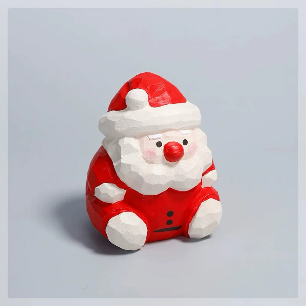 Hand-carved Solid Wood Christmas Decorations - Image 5