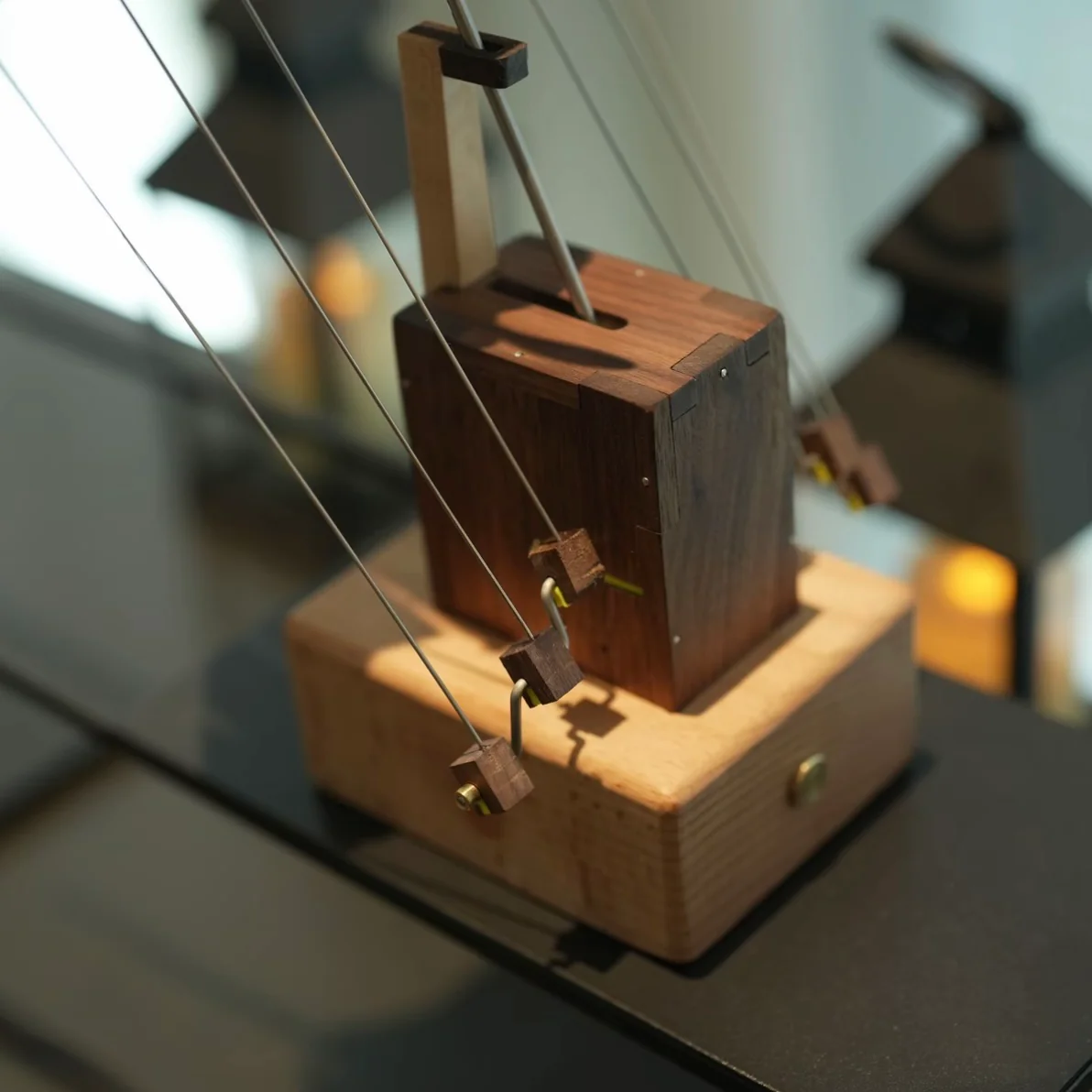 Original Handcrafted Wooden Manta Ray Automata – Smooth Gliding Motion Inspired by Ocean Grace - Image 6