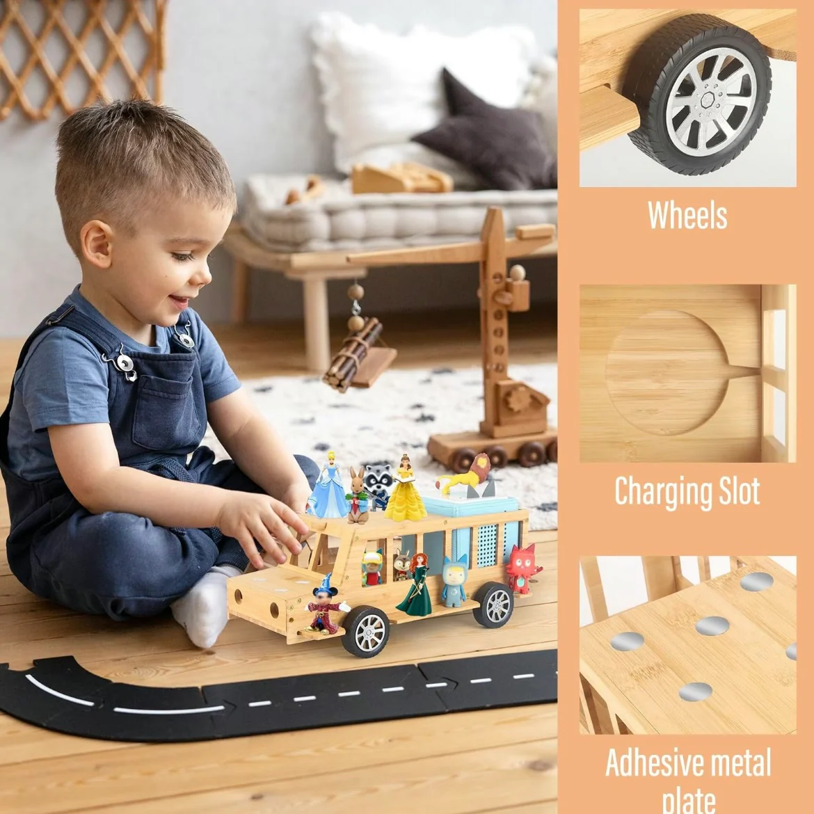 Handcrafted Wooden Truck Shelf for Tonies – Magnetic Organizer & Display Rack for 20–30 Toniebox Characters - Image 10