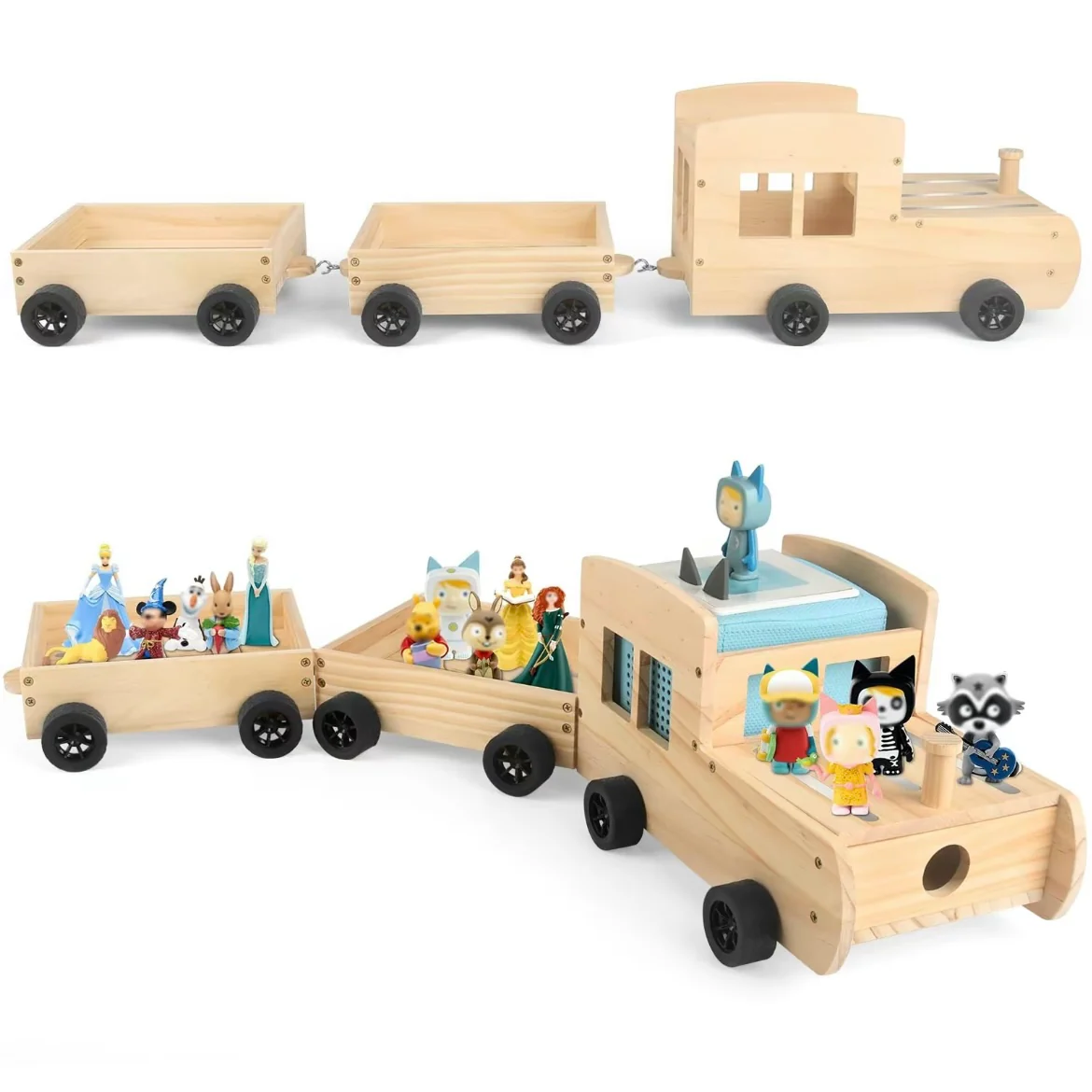 Handcrafted Wooden Truck Shelf for Tonies – Magnetic Organizer & Display Rack for 20–30 Toniebox Characters - Image 3