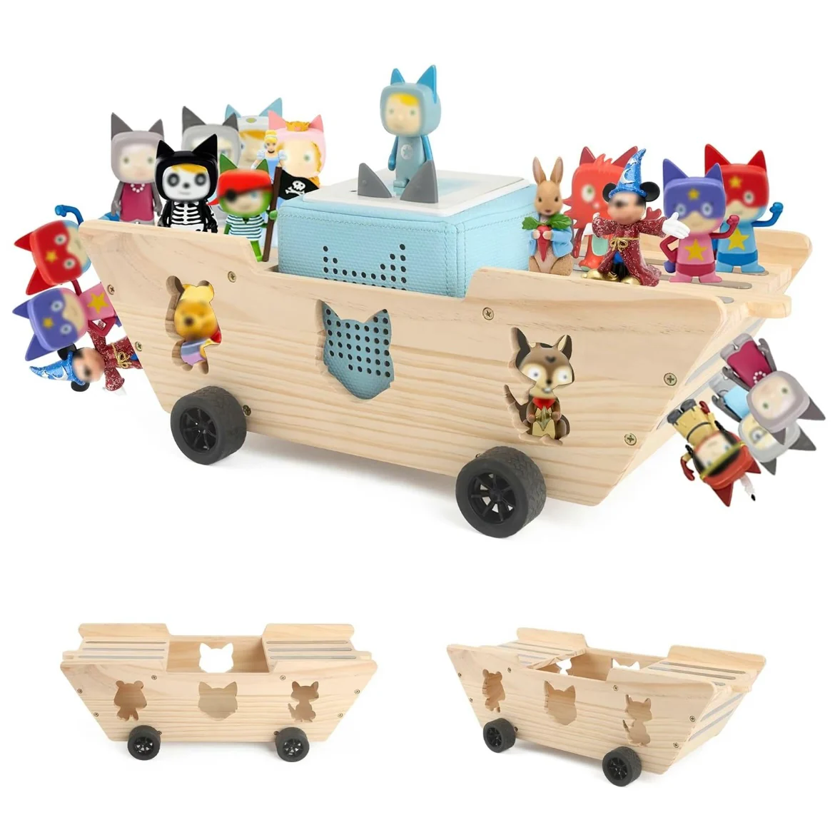 Handcrafted Wooden Truck Shelf for Tonies – Magnetic Organizer & Display Rack for 20–30 Toniebox Characters - Image 4
