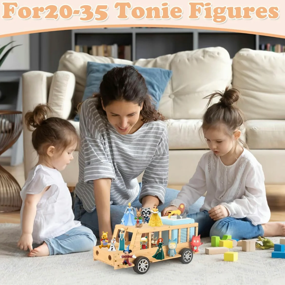 Handcrafted Wooden Truck Shelf for Tonies – Magnetic Organizer & Display Rack for 20–30 Toniebox Characters - Image 6