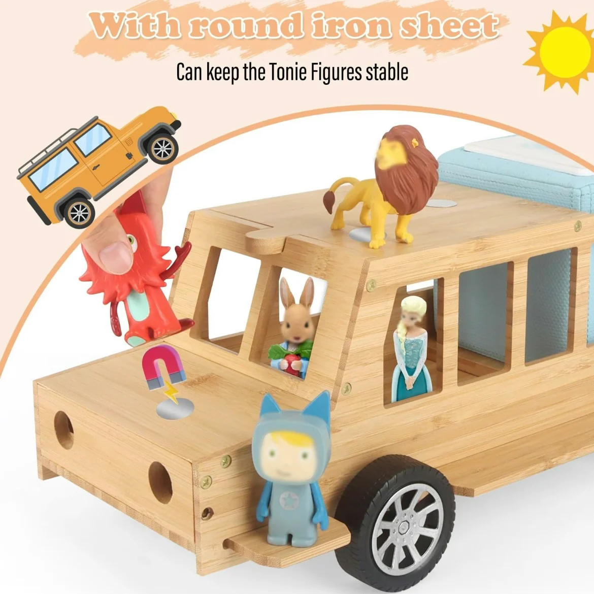 Handcrafted Wooden Truck Shelf for Tonies – Magnetic Organizer & Display Rack for 20–30 Toniebox Characters - Image 7