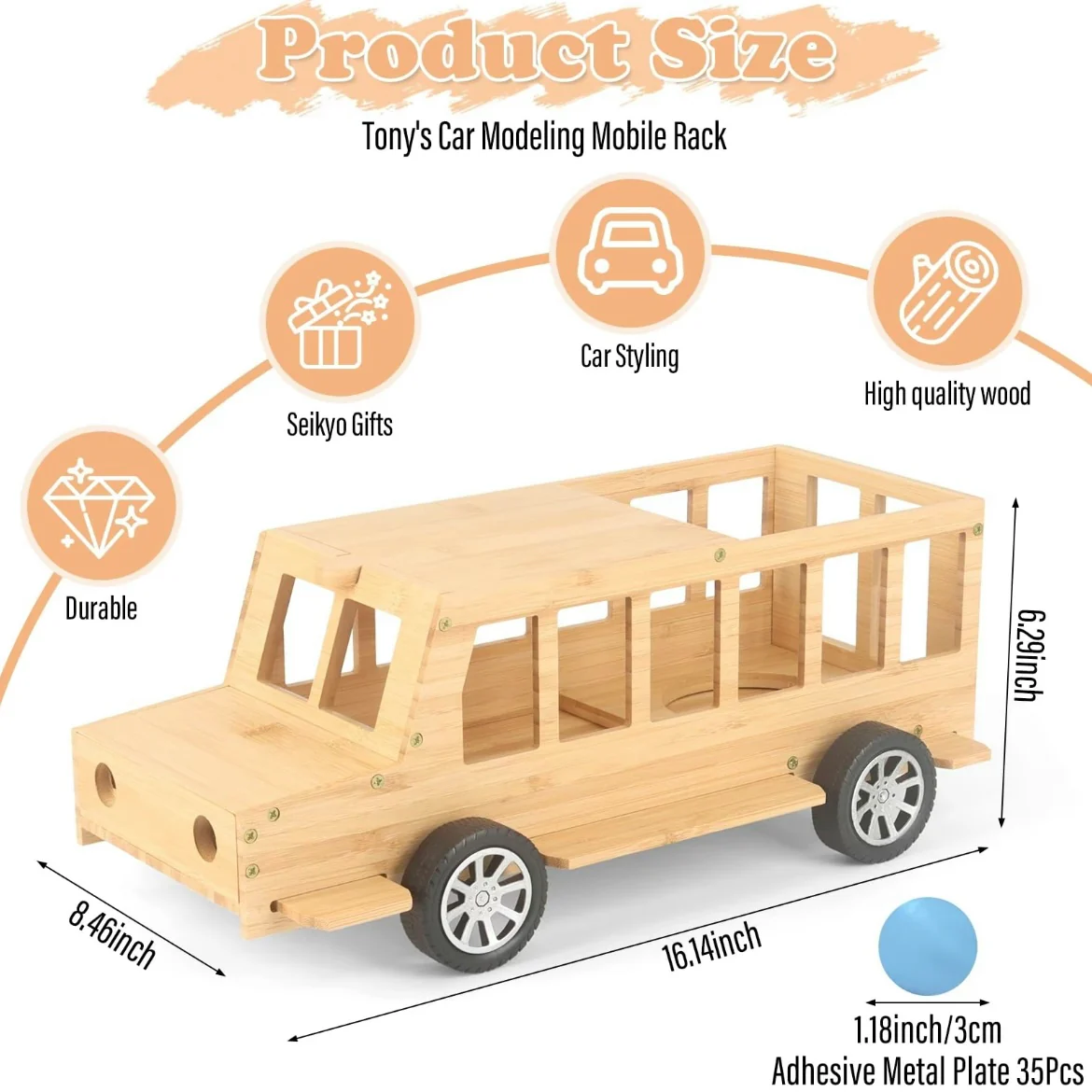 Handcrafted Wooden Truck Shelf for Tonies – Magnetic Organizer & Display Rack for 20–30 Toniebox Characters - Image 9