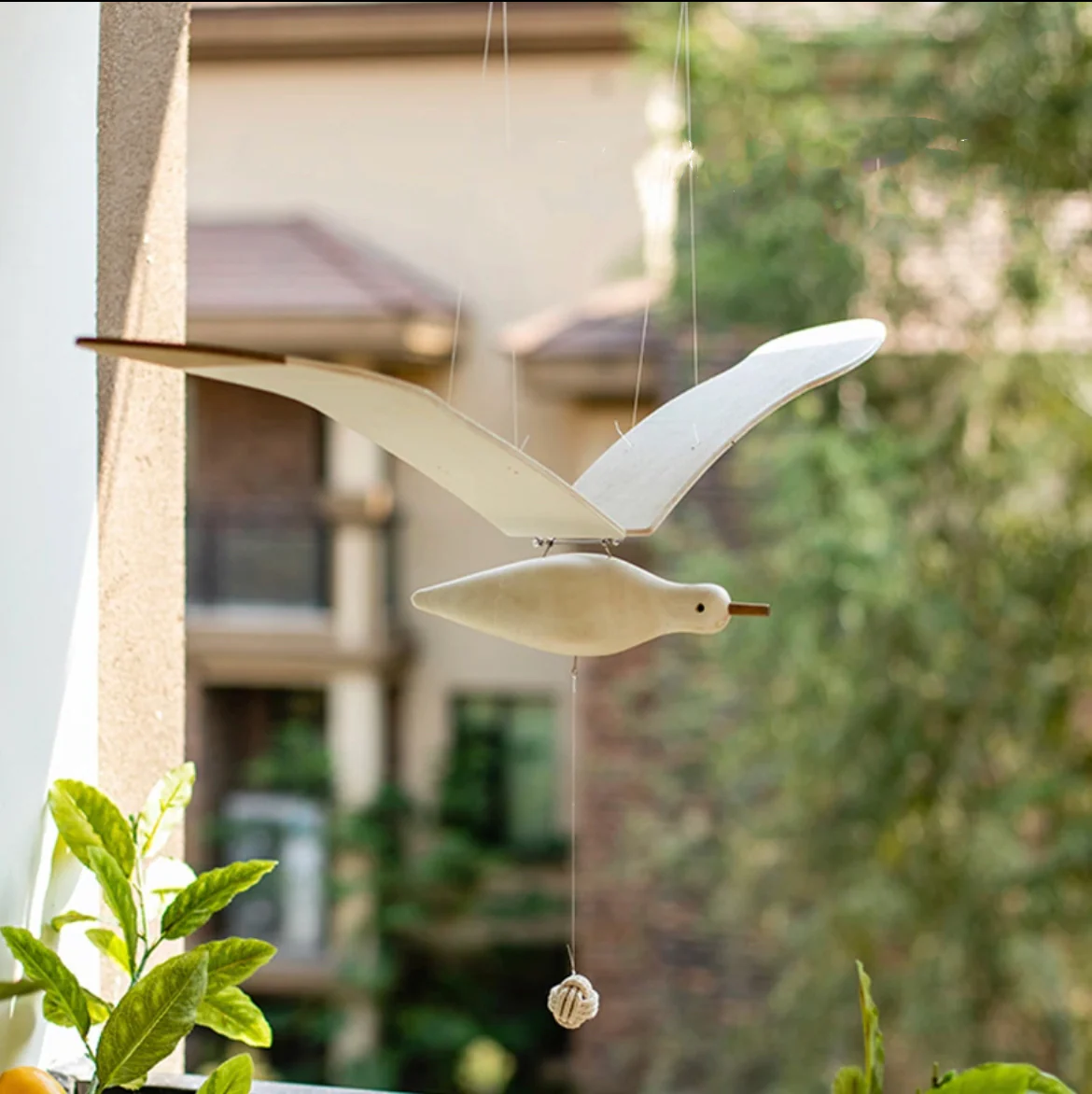 Original Handmade Wooden Craft Seagulls Pendant - A Unique and Eco-Friendly Gift for Your Loved Ones - Image 3