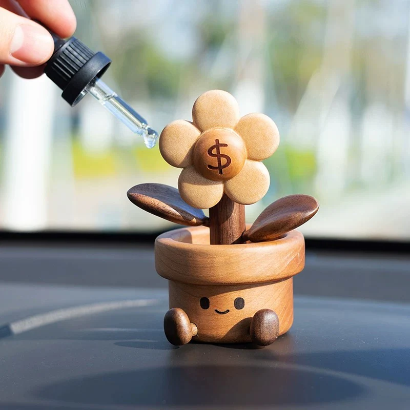Jellycat-Inspired Blossom Smile Wooden Aroma Diffuser & Car Décor - Image 3