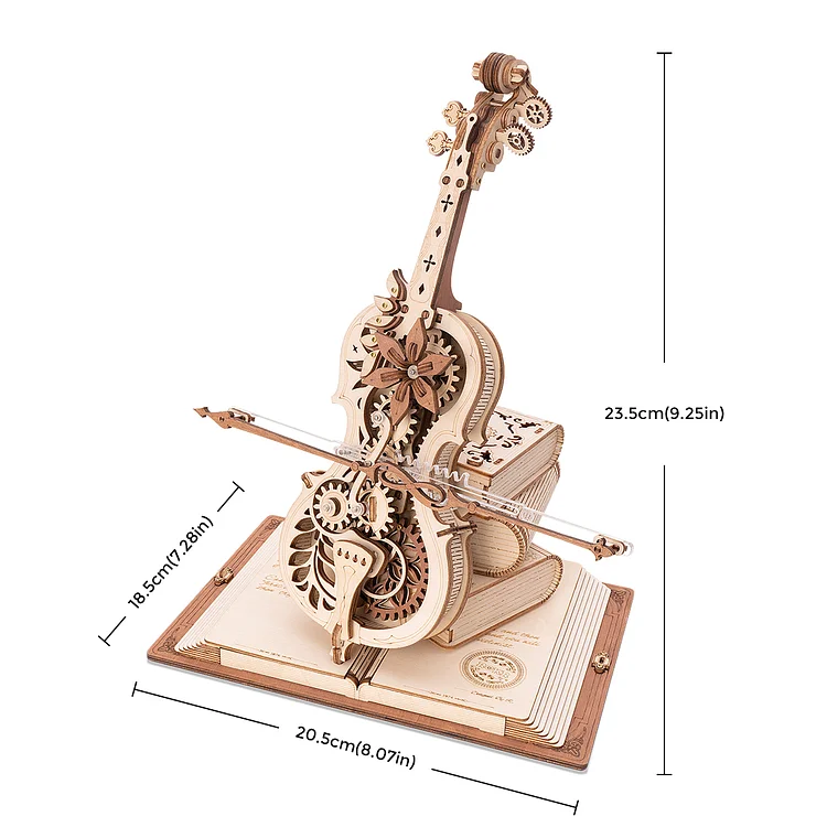 DIY Vintage Cello Mechanical Music Box 3D Wooden Puzzle with the Beautiful Music 'Nocturne, Op.9, No.2 in E-flat' - Image 5