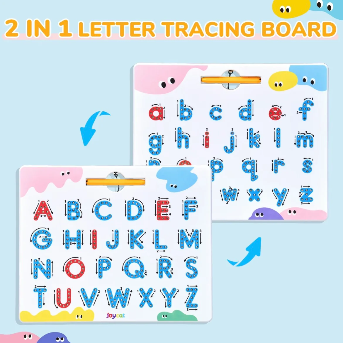 Magnetic Alphabet & Number Tracing Board – Double-Sided Montessori Learning Toy for Kids - Image 5