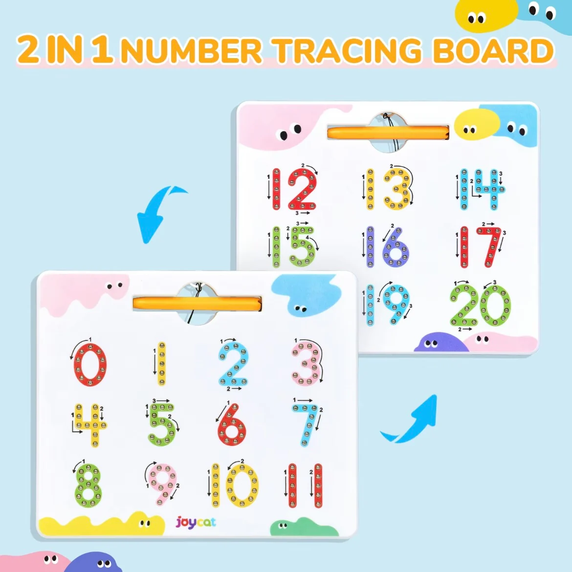 Magnetic Alphabet & Number Tracing Board – Double-Sided Montessori Learning Toy for Kids - Image 9