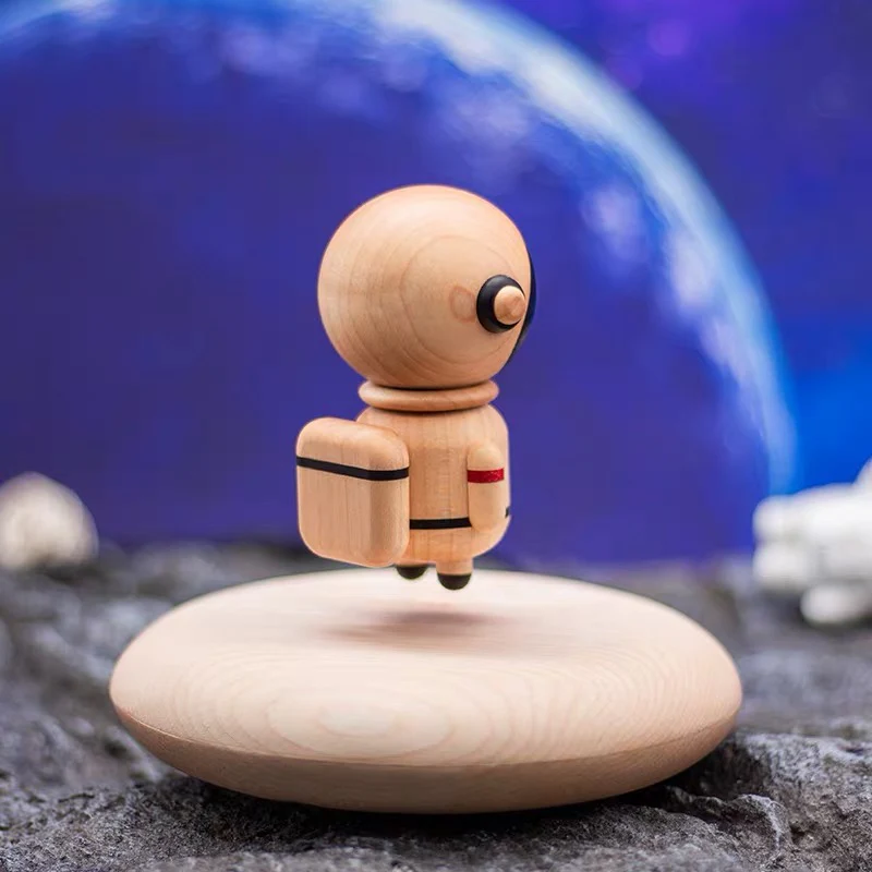 Magnetic Levitation Wooden Astronaut — Space Decor - Image 4