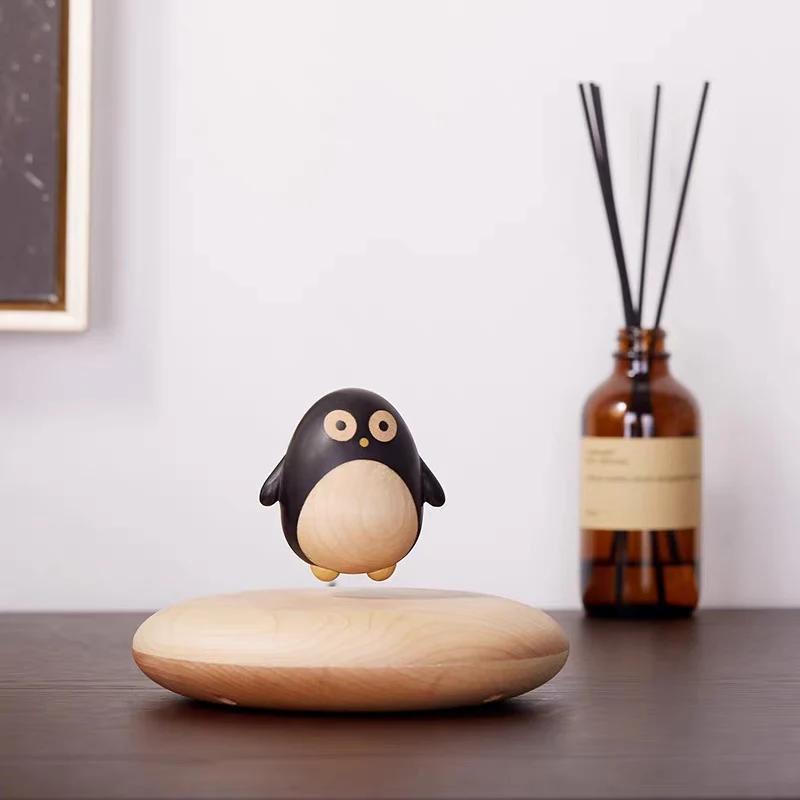 Magnetic Levitation Wooden Penguin — Floating Decor - Image 4