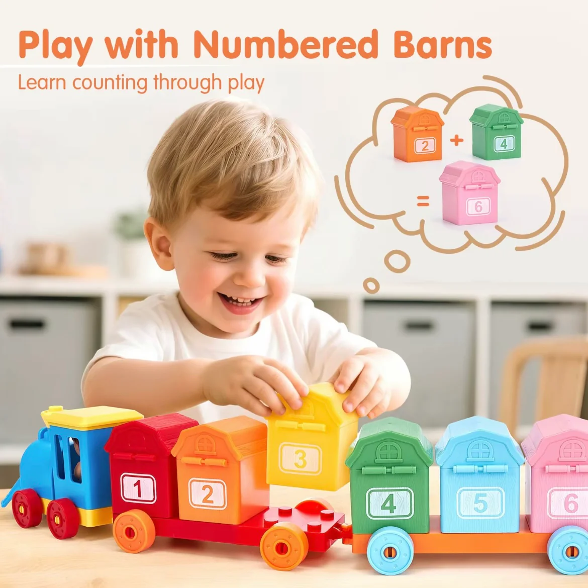 Montessori Farm Lock & Key Train — Early Learning Toy for Colors, Numbers & Animals - Image 7