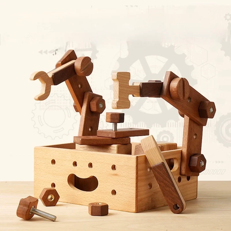 Montessori Wooden Tool & Screw Kit – Handcrafted Building Set for Kids with Natural Wood Pieces - Image 3