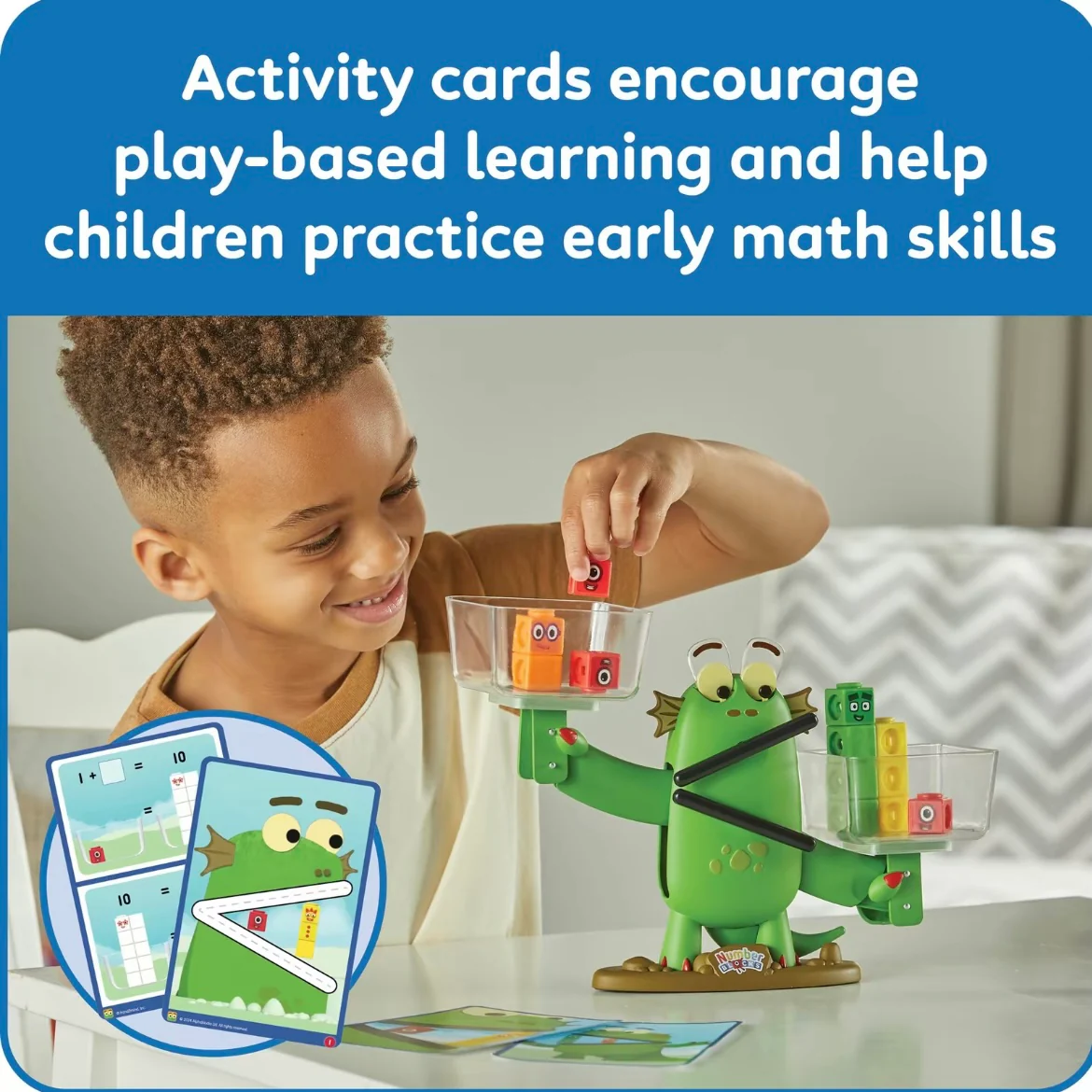 Numberblocks Blockzee Balance Activity Set, ﻿61 MathLink Cubes, Balance Scale, Educational Math Manipulatives, Numbers for Toddlers, Preschool Learning Activities, Birthday Gifts for Kids - Image 4