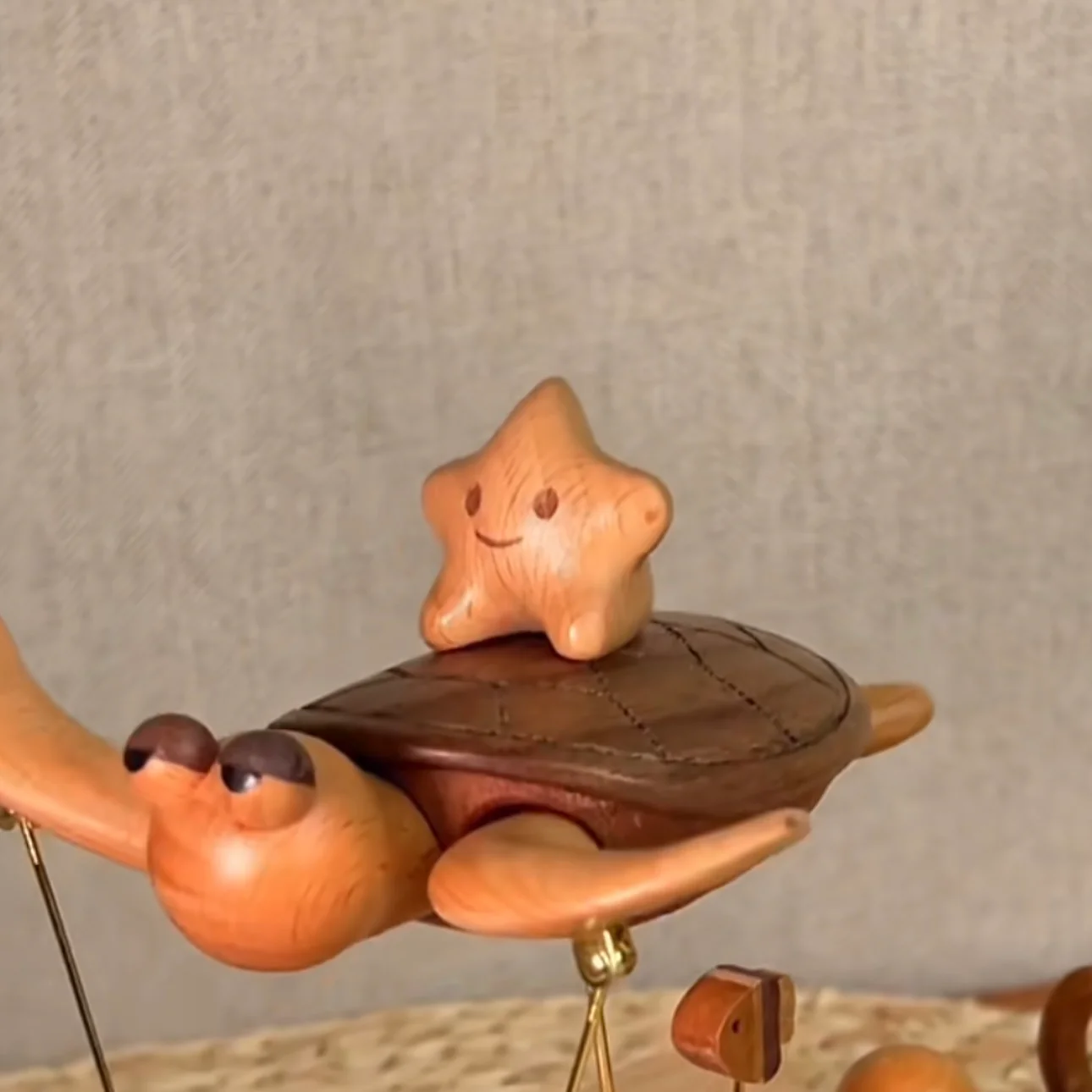 Original Ocean Series: Handcrafted Wooden Turtle Figurine in Constant Motion - Image 4