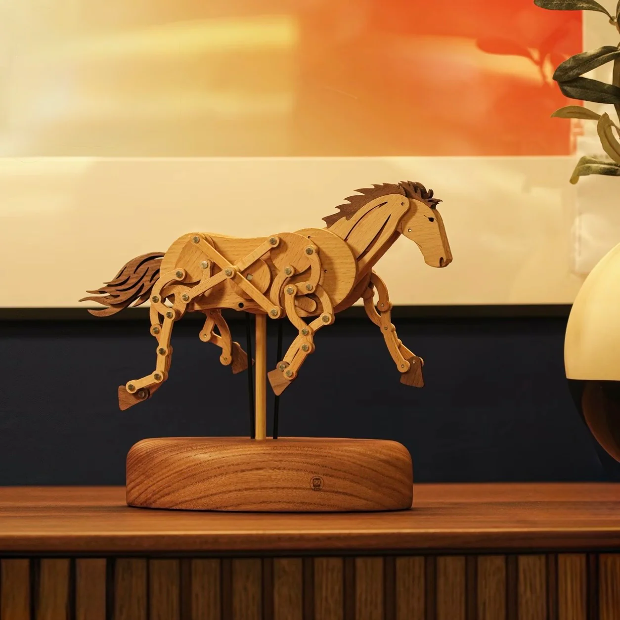 Original Galloping Horse Automata — Handcrafted Wooden Kinetic Sculpture - Image 3