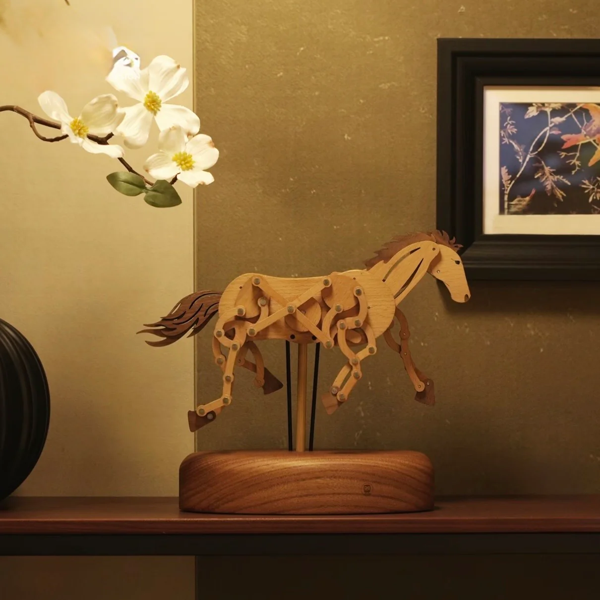 Original Galloping Horse Automata — Handcrafted Wooden Kinetic Sculpture - Image 4