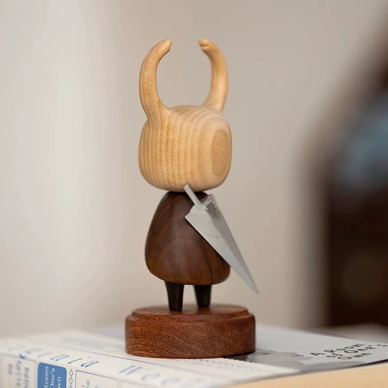 Original Handcrafted Wooden Hollow Knight Figurine – Minimalist Art Toy, Home Decor Collectible, Unique Gift for Gamers & Fans - Image 3