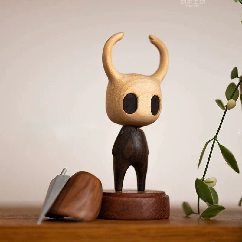Original Handcrafted Wooden Hollow Knight Figurine – Minimalist Art Toy, Home Decor Collectible, Unique Gift for Gamers & Fans - Image 6