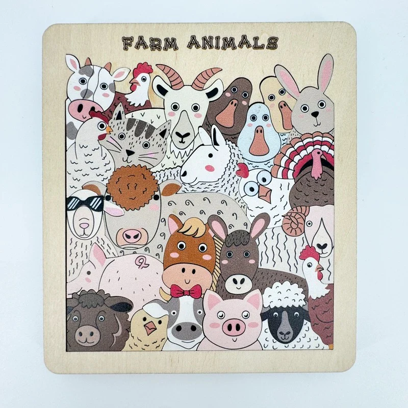 Original Magnetic Colorful Wooden Animal Puzzle Set - Image 5