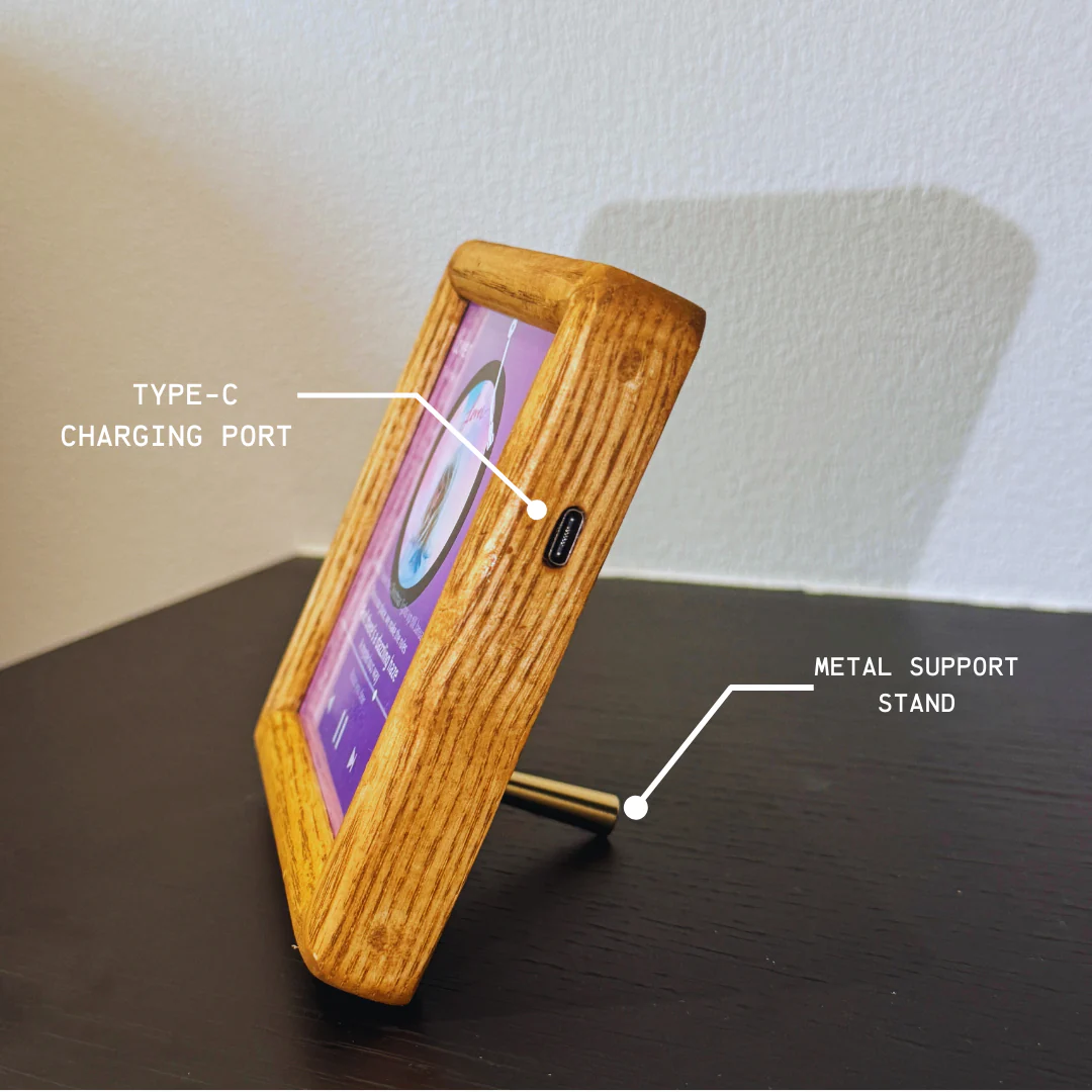 Personalized Wooden Album – Black Walnut Frame Music with Type-C Charging - Image 3