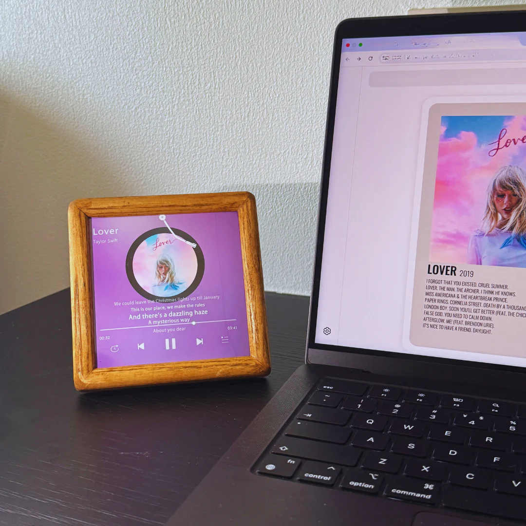 Personalized Wooden Album – Black Walnut Frame Music with Type-C Charging - Image 4